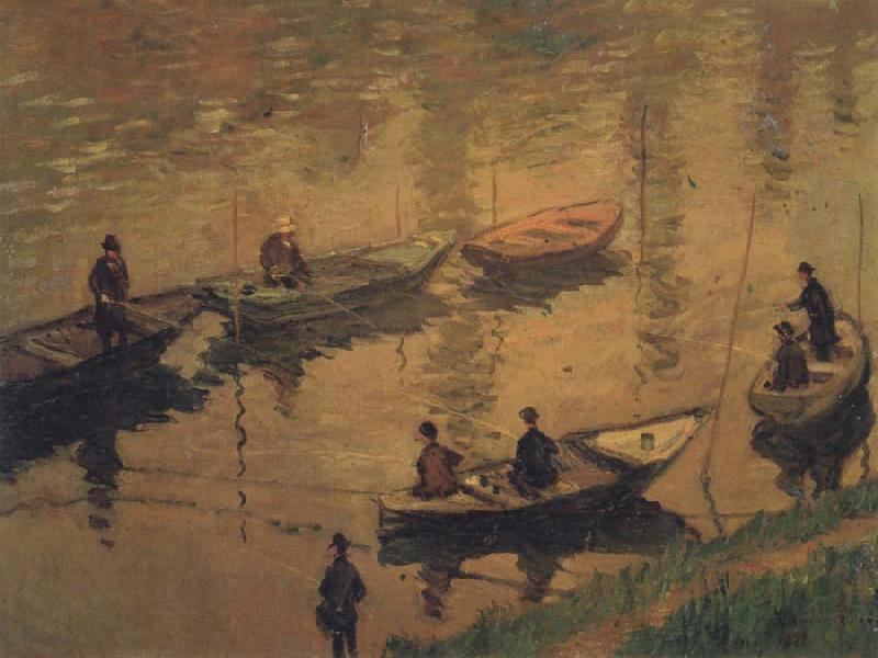 Claude Monet Anglers on the Seine at Poissy oil painting picture
